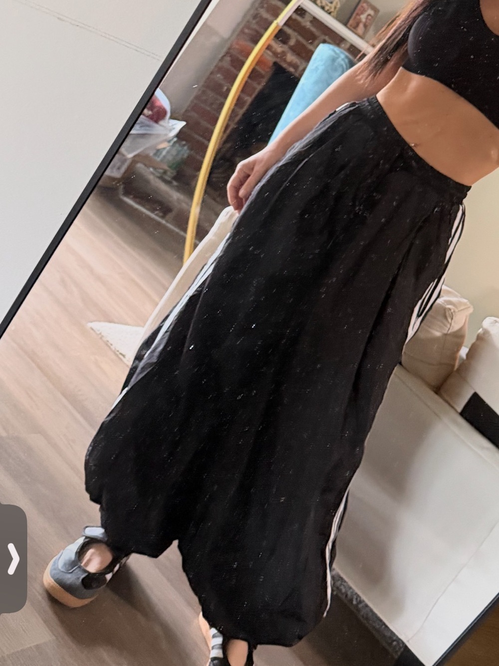 adidas Black pants with White Side Stripes
